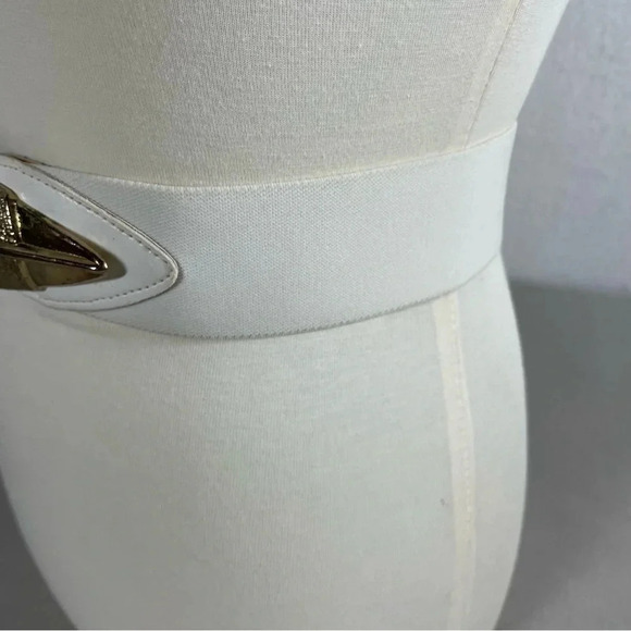 Omega VTG White Tribal Large Buckle Stretch Elastic Belt - Picture 2 of 5